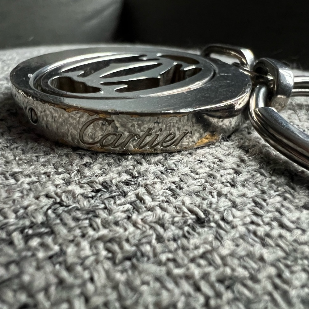 Cartier stainless steel pivoting Double C key ring - Picture 3 of 9